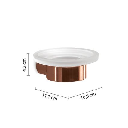Gedy - PIRENEI Wall-Mounted Soap Dish, Opal Glass/Bronze Finish