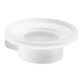 Gedy - PIRENEI Wall-Mounted Soap Dish, Opal Glass / Matte White