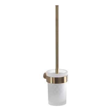 Gedy - PIRENEI Wall-Mounted Toilet Brush Frosted Glass/Matte Gold