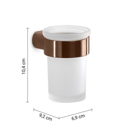 Gedy - PIRENEI Wall-mounted Toothbrush Holder, Frosted Glass/Bronze
