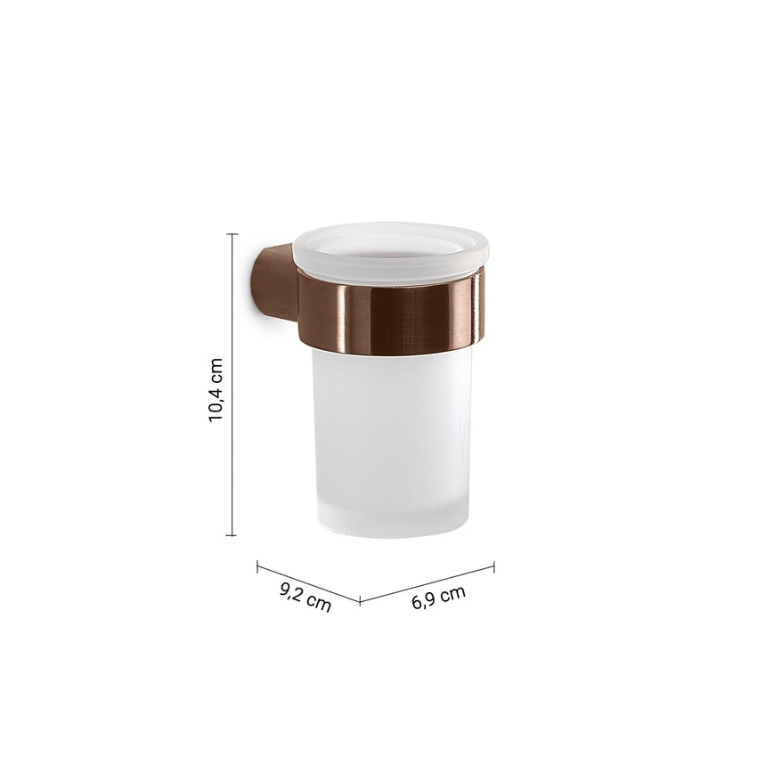 Gedy - PIRENEI Wall-mounted Toothbrush Holder, Frosted Glass/Bronze