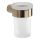 Gedy - PIRENEI Wall-Mounted Toothbrush Holder, Frosted Glass/Gold
