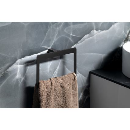 Gedy - PIRENEI Wall-Mounted Towel Rack 15x23 cm Matte Black