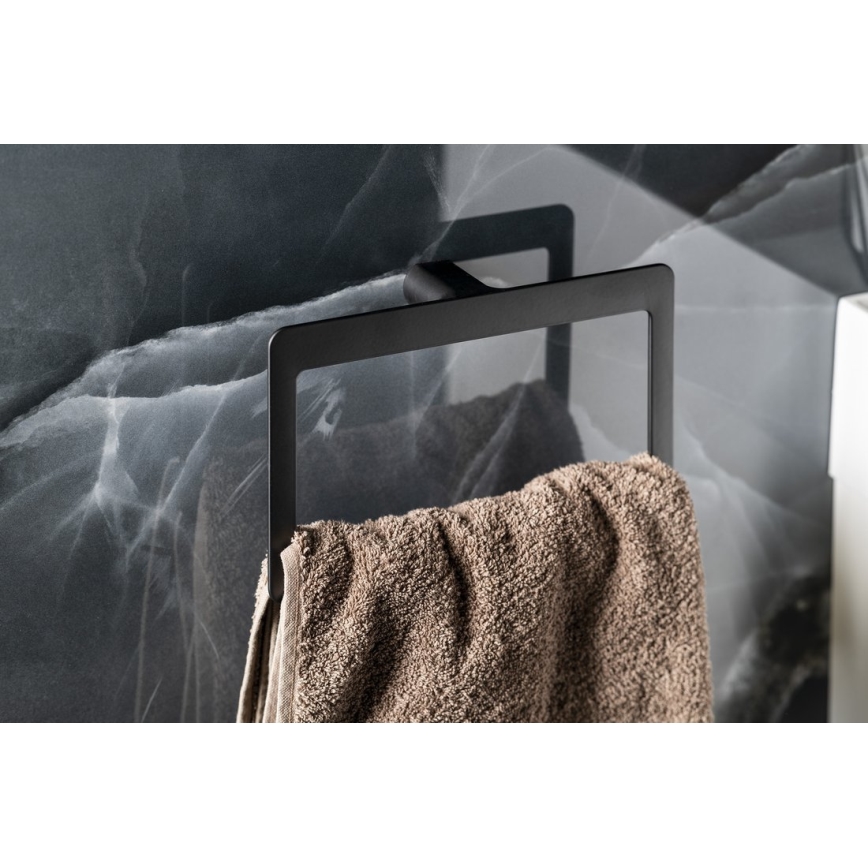 Gedy - PIRENEI Wall-Mounted Towel Rack 15x23 cm Matte Black