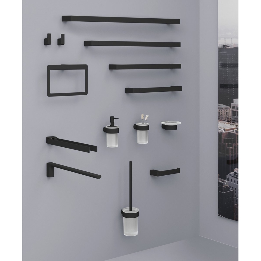 Gedy - PIRENEI Wall-Mounted Towel Rack 15x23 cm Matte Black