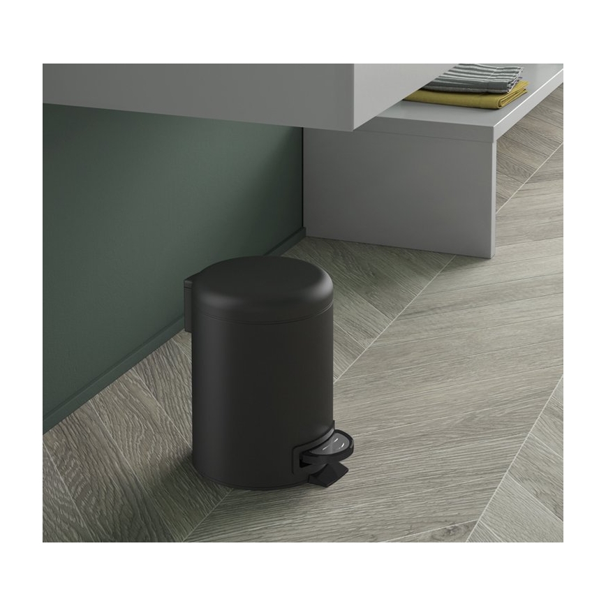 Gedy - POTTY 3 L Soft Close Matte Black Waste Bin