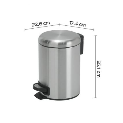 Gedy - POTTY 3 L Soft-Close stainless steel waste bin