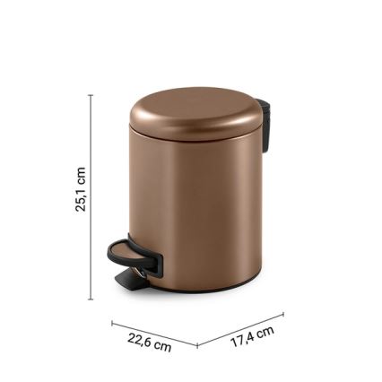 Gedy - POTTY 3 L Soft-Close Waste Bin, Bronze