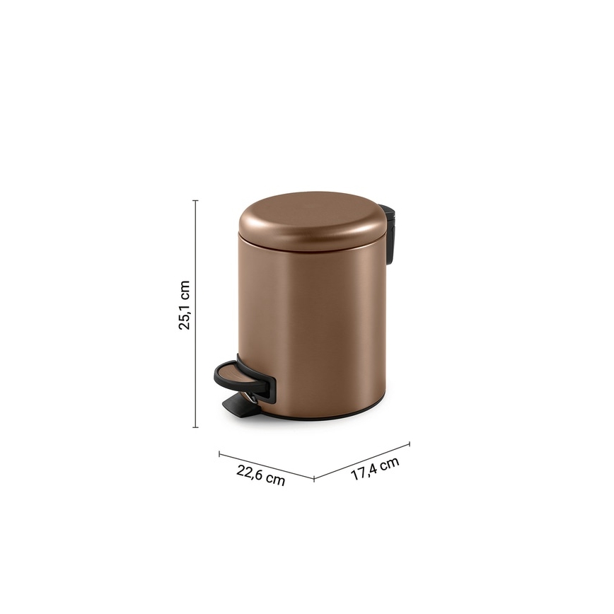 Gedy - POTTY 3 L Soft-Close Waste Bin, Bronze