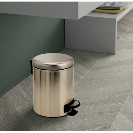 Gedy - POTTY 3 L Soft-Close Waste Bin, Matte Gold
