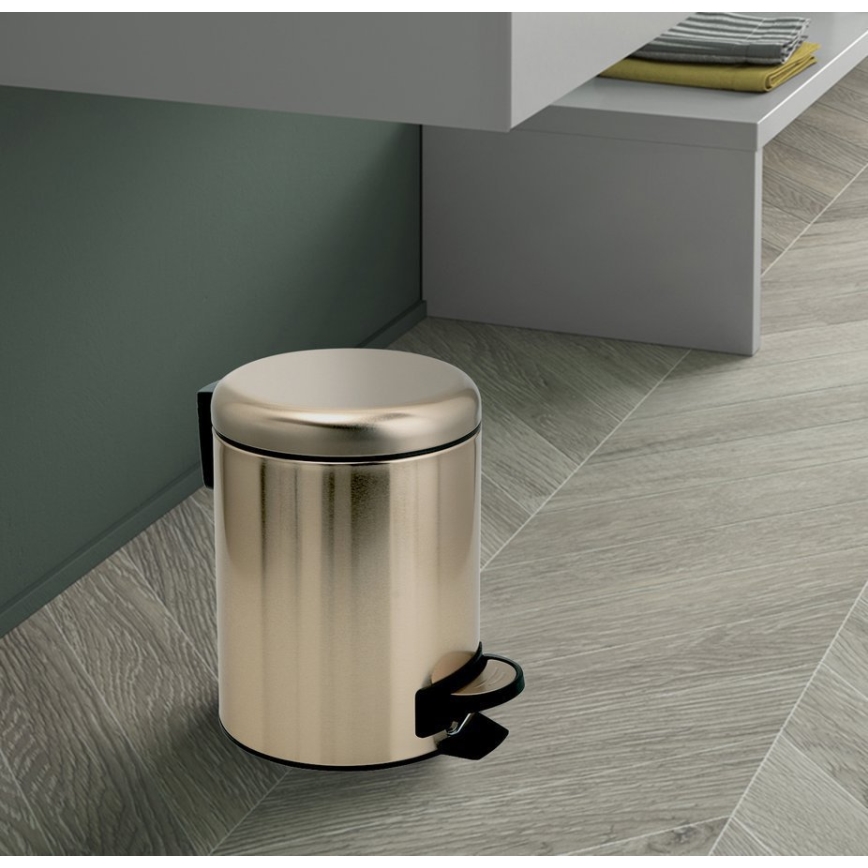 Gedy - POTTY 3 L Soft-Close Waste Bin, Matte Gold