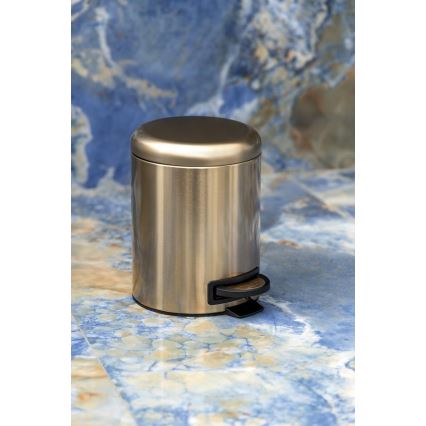Gedy - POTTY 3 L Soft-Close Waste Bin, Matte Gold