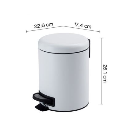 Gedy - POTTY 3 L Soft-Close Waste Bin, White