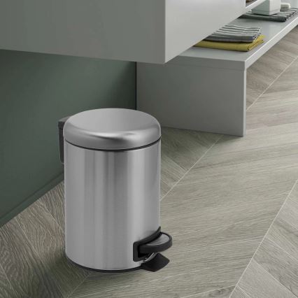 Gedy - POTTY 5 l Soft Close brushed stainless steel waste bin