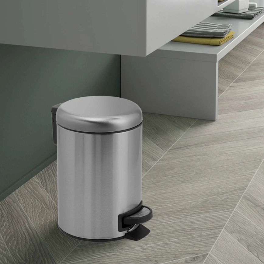 Gedy - POTTY 5 l Soft Close brushed stainless steel waste bin