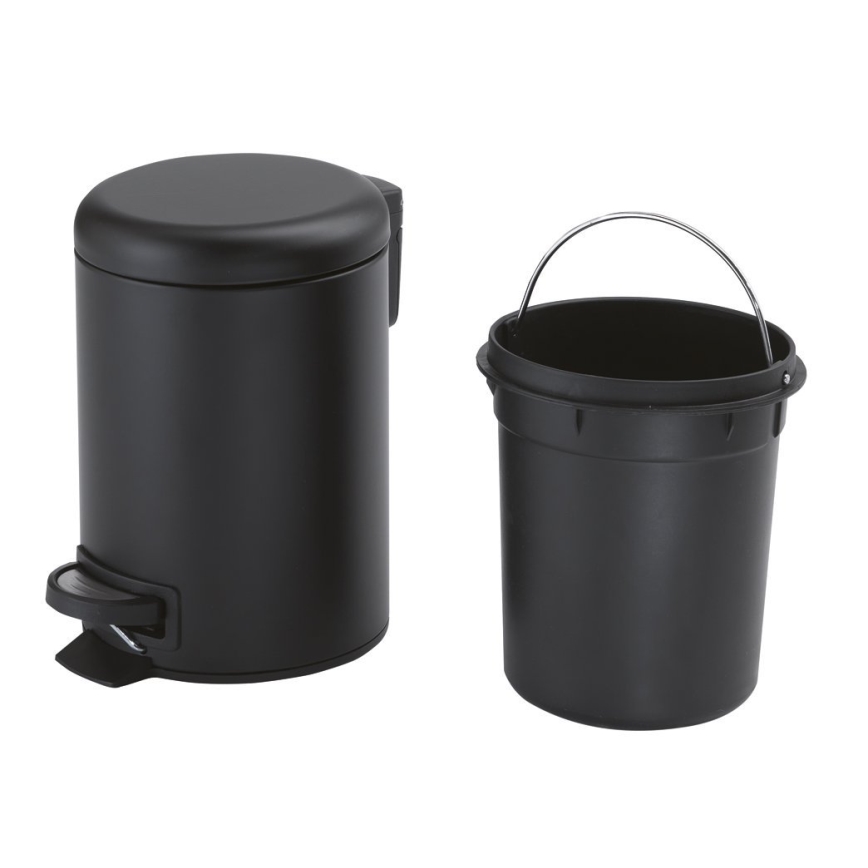 Gedy - POTTY 5 L Soft Close Matte Black Waste Bin