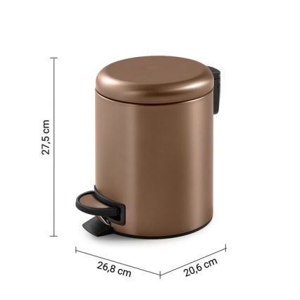 Gedy - POTTY 5 l Soft Close Waste Bin, Bronze