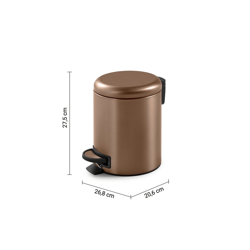 Gedy - POTTY 5 l Soft Close Waste Bin, Bronze