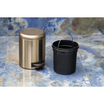Gedy - POTTY 5 L Soft-Close Waste Bin, Matte Gold