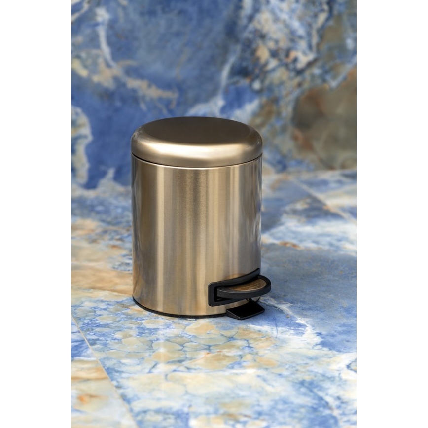 Gedy - POTTY 5 L Soft-Close Waste Bin, Matte Gold