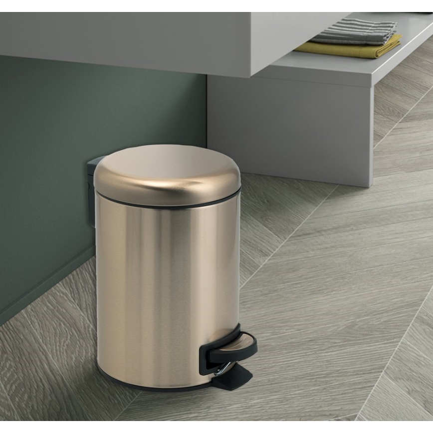 Gedy - POTTY 5 L Soft-Close Waste Bin, Matte Gold