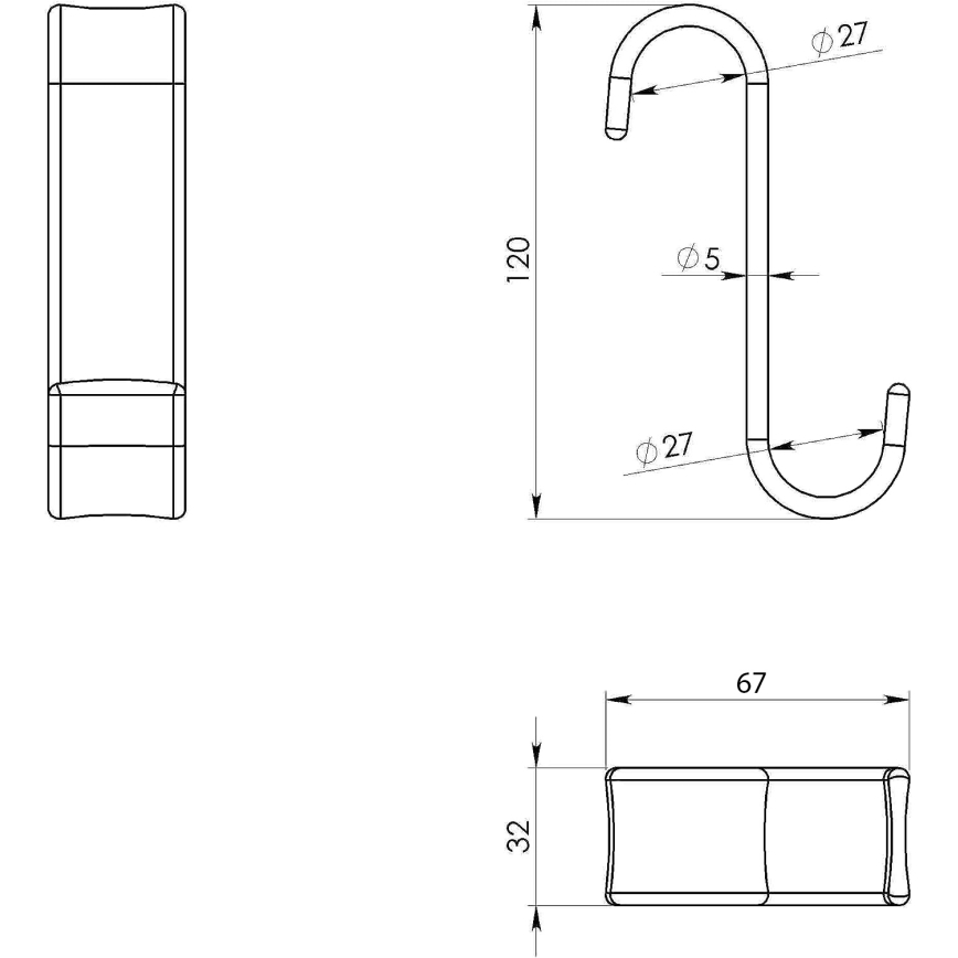 Gedy - Radiator hook shiny chrome/thermoplastic