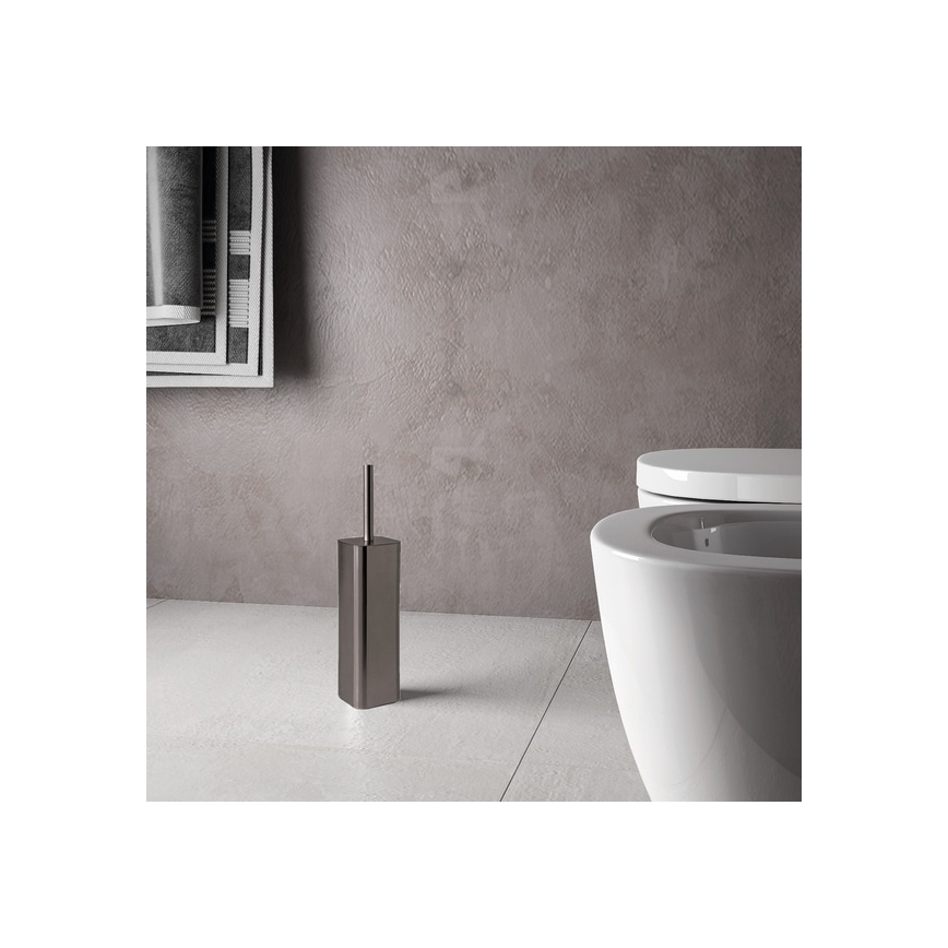 Gedy - SCOPINO Standing Toilet Brush, Metallic Grey