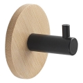 Gedy - Self-adhesive towel hanger HIMALAYA black/bamboo