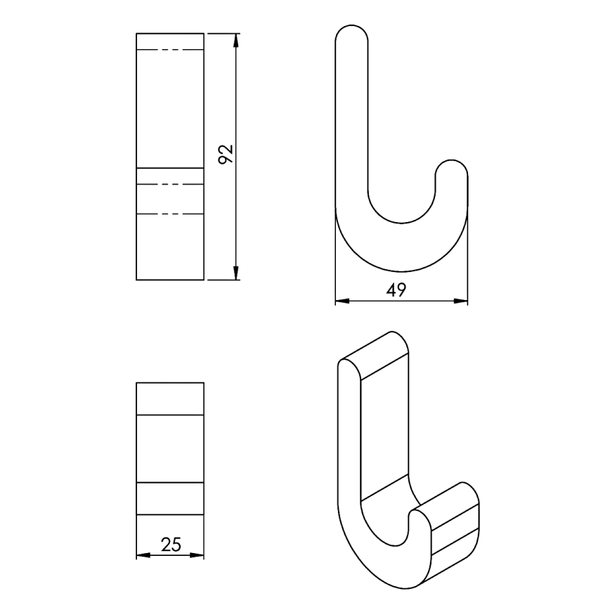 Gedy - SET 2x Wall hook HIMALAYA bamboo