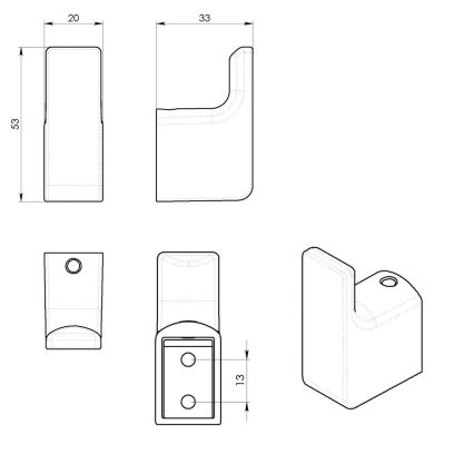 Gedy - SET 2x Wall hook PIRENEI shiny chrome