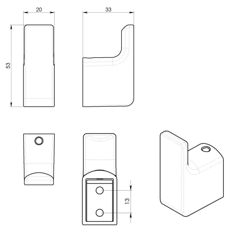 Gedy - SET 2x Wall hook PIRENEI shiny chrome