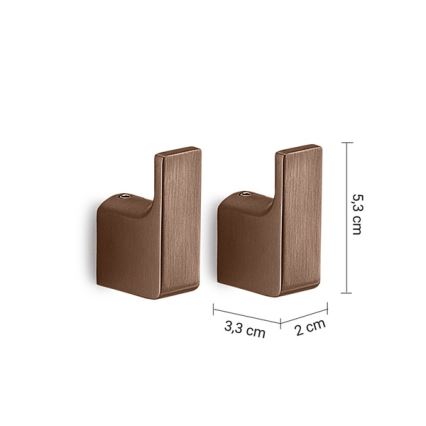 Gedy - Set of 2 PIRENEI Wall Hooks, Bronze