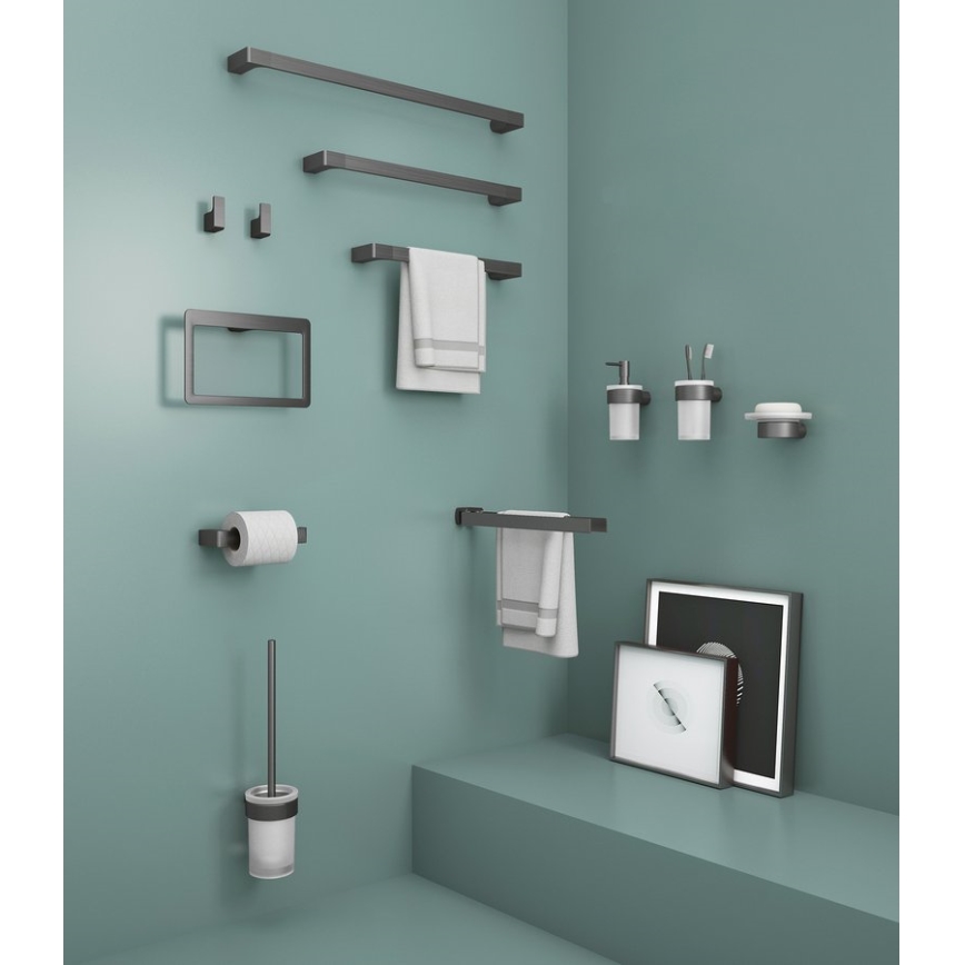 Gedy - Set of 2 PIRENEI Wall Hooks, Metallic Grey