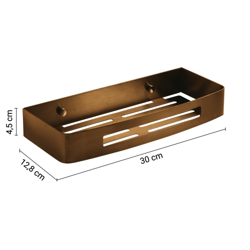 Gedy - SMART Wall-Mounted Shower Shelf 30 x 12.8 cm, Bronze