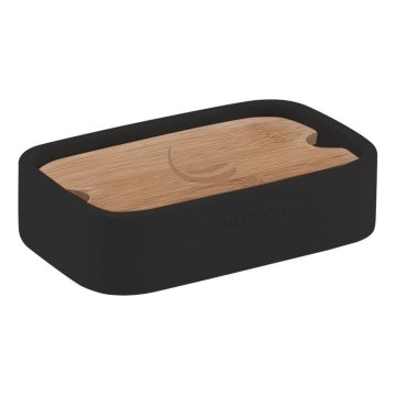 Gedy - Soap dish NINFEA black/bamboo