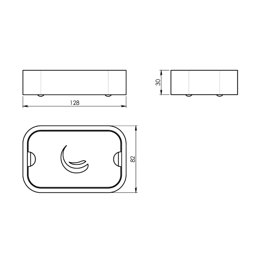 Gedy - Soap dish NINFEA white/bamboo
