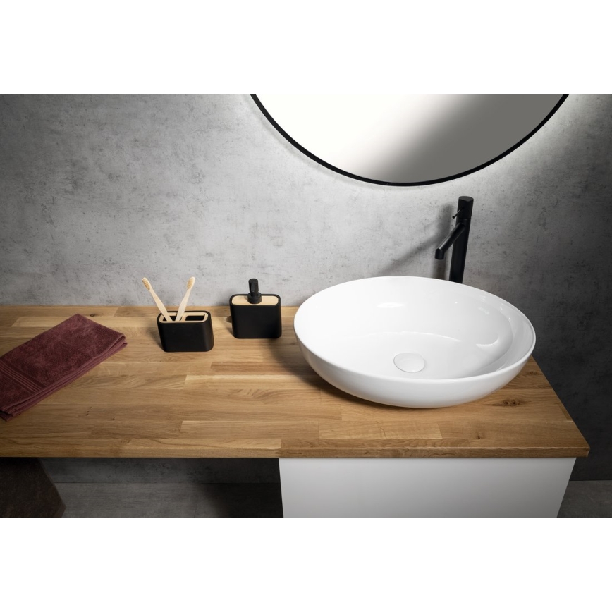 Gedy - Soap dispenser NINFEA black/bamboo