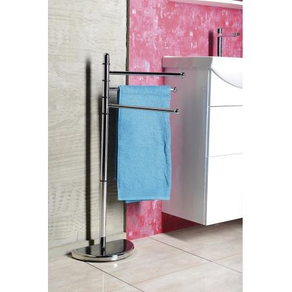 Gedy - Stand with towel hanger HIBISCUS 90,5 cm shiny chrome