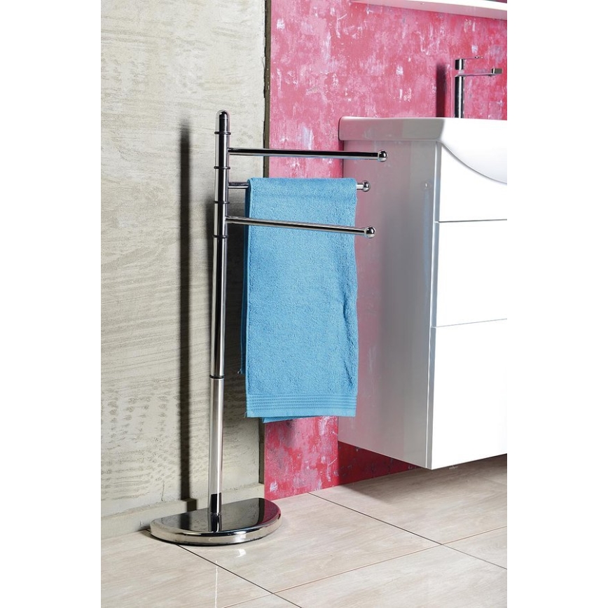 Gedy - Stand with towel hanger HIBISCUS 90,5 cm shiny chrome