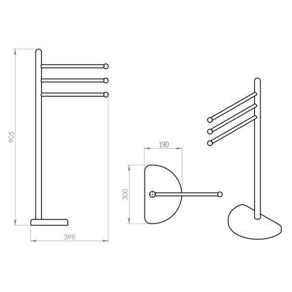 Gedy - Stand with towel hanger HIBISCUS 90,5 cm shiny chrome
