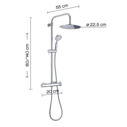 Gedy - STAR PLUS Shower Set with Mixer, Polished Chrome