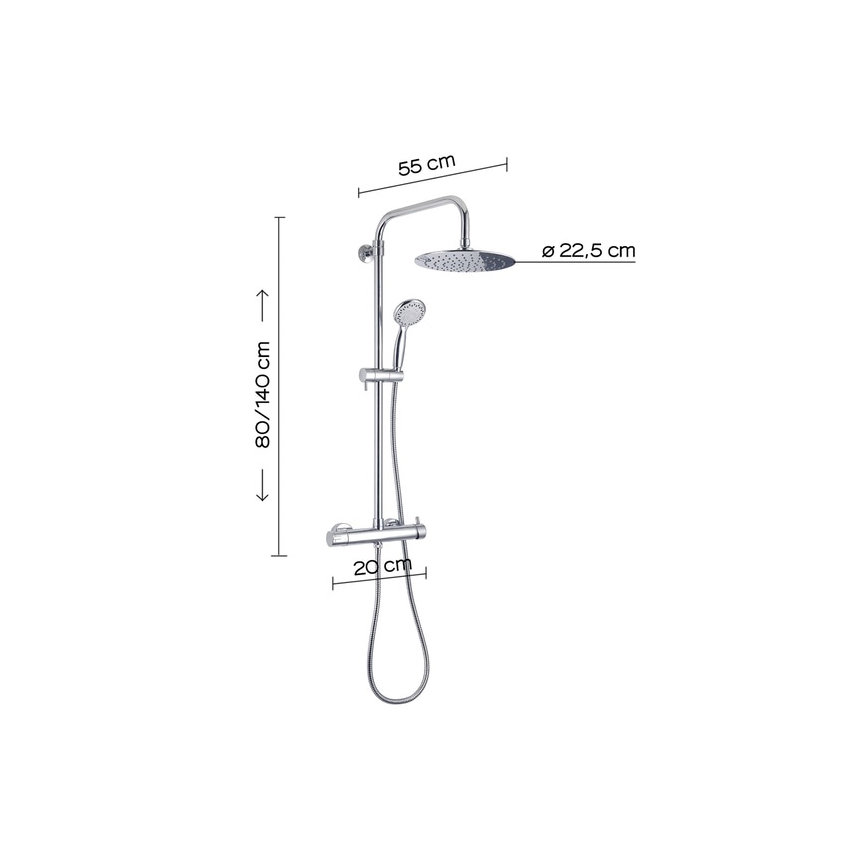 Gedy - STAR PLUS Shower Set with Mixer, Polished Chrome