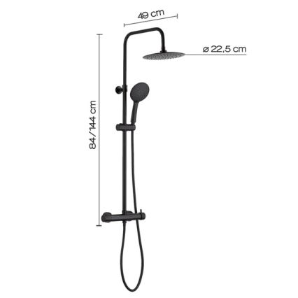 Gedy - STAR PLUS Shower Set with Mixer Tap, Matte Black