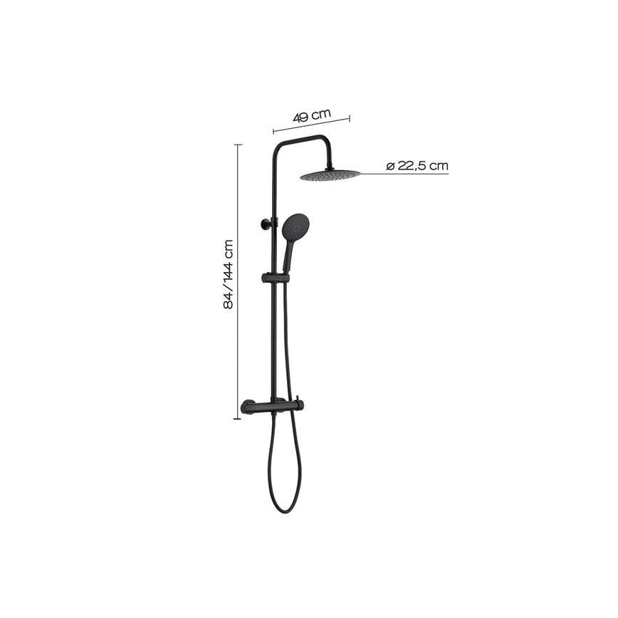 Gedy - STAR PLUS Shower Set with Mixer Tap, Matte Black
