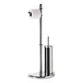 Gedy - Toilet paper and toilet brush holder HIBISCUS shiny chrome