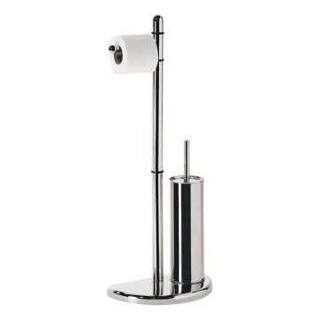 Gedy - Toilet paper and toilet brush holder HIBISCUS shiny chrome