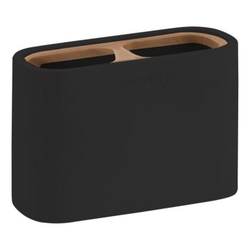 Gedy - Toothbrush holder NINFEA black/bamboo