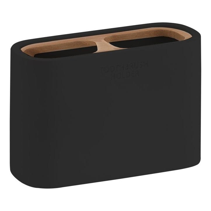 Gedy - Toothbrush holder NINFEA black/bamboo