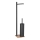 Gedy - TRILLY Free-standing Toilet Brush with Toilet Paper Holder, Matte Black/Bamboo
