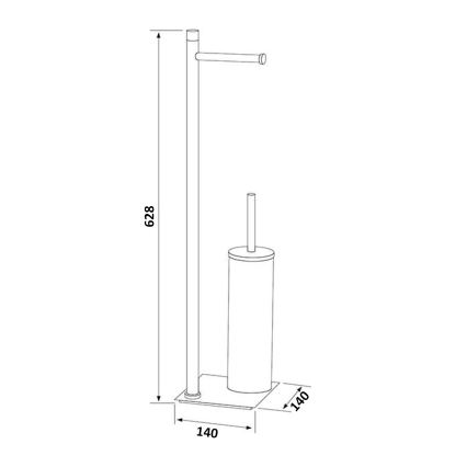 Gedy - TRILLY free-standing toilet brush with toilet paper holder, metallic gray